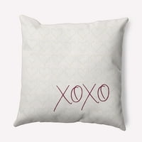 20 x20 Jednostavno Daisy Valentines XOXO sa srcima Poly Indoor Outdoor Pillow, Magenta Qty 1