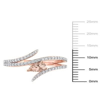 Donje zaručnički prsten Miabella s морганитом T. G. W. u karatima i dragulj T. W. u karatima od ružičastog zlata