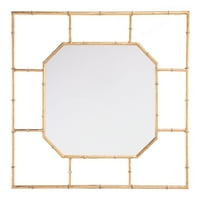 Bambusovo kvadratno ogledalo zlatno