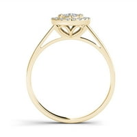 Carat T.W. Dijamantni 10KT žuto zlato jedan halo zaručnički prsten