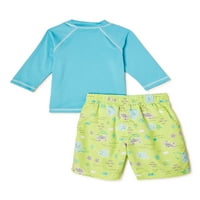 Wippette Baby Toddler Boy Rash Guard & Swim Trunks, dvodijelni set za plivanje