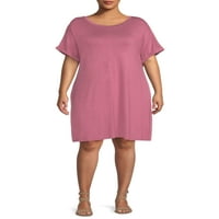 Ženska haljina majica s omotanim manšetama & veličine plus