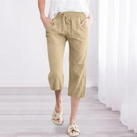 Ženske Ležerne ljetne hlače visokog struka, široke, moderne, na vezicama, udobne, ravne, duge, s džepovima, ženske