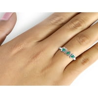 Draguljari Smaragdni prsten Birthstone nakit - 0. Karat smaragd sterling srebrni prsten nakit - draguljasti prstenovi