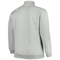 Muška profila Heather Grey Notre Dame Fighting Irish Big & Tall Fleece Quarter-Zip jakna