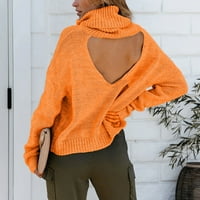 Džemper debeli topli ležerni ležerni seksi ženski džemperi narančaste veličine s