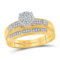 Diamond Deal 10kt žuto zlato njegov njezin okrugli dijamantski klaster koji odgovara vjenčanom setu CTTW