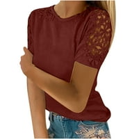 Majice za vježbanje za žene ljetne košulje od čipke Plus Size s ramena modna osnovna majica s okruglim vratom