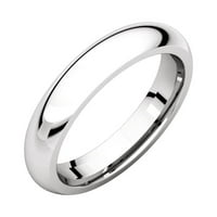 14-karatni prsten od bijelog zlata poliran u AB, Veličina 4. Pokloni za nakit za žene - 5 grama