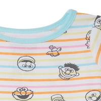 Sezame Street Baby and Toddler Girls Tops, hlače i kratke hlače, 4-komad pamučne pidžame, veličine 9m-24m