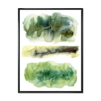 DesignArt 'Zlatno zeleni apstraktni oblaci iii' Moderno uokvireno platno zidne umjetničke tiska