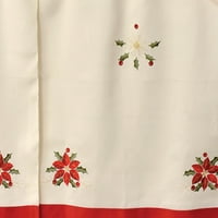 Odmor Poinsettia vezeni čisti trodijelni kuhinjski sloj set