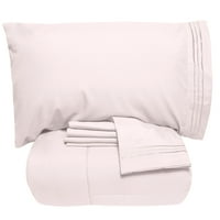 Luksuzni krevet u bazi alternativne kombinezone i plahte-blijedo ružičasti-pun