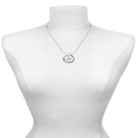 Oduševljeni nakit Silvertone White Ghost Joy Ring Charm ogrlica, 18