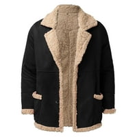 Muški zimski kaput Plus Size s reverom kožna jakna s podstavom dugih rukava Vintage izolirani kaput jakna s patentnim
