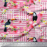 Tkanina Od jorget-A S cvjetnim tiskom i Toucan pticom širine dvorišta