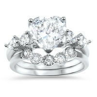 Njegov zaručnički prsten od srebrnog srebrnog srebra za mladence, zaručnički prsten za njega i nju