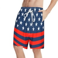 + Muške kratke hlače s printom 4. srpnja nove ljetne jednobojne sportske plivačke brze suhe Ležerne široke hlače