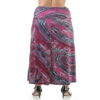Udobna odjeća žena ružičasti print elastični pojas dužina gležnjača maxi suknja