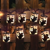 Halloween ul Glitter Glow Svjetlosni set s lampionom, bijeli fenjer s duhom, 10pk