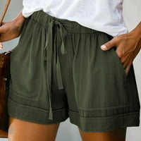 Ženske udobne Ležerne kratke hlače s elastičnim pojasom S vezicama i džepovima, prodaja ljetne uštede