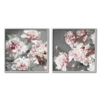 Cvjetajući pečevi latica ružičasta priroda Botanička i cvjetna grafička umjetnost siva uokvirena umjetnička print