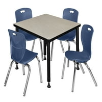 Kvadratni hladni stol s podesivom visinom od 30 - stolice od 12 - Mornarsko plava