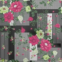 pamučna Poplin Keper ružičasta Tkanina u azijskom stilu s cvjetnom i geometrijskom teksturom tkanina za šivanje