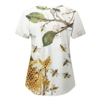 Košulje za žene trendovske haljine casual nova zaštitna odjeća proljeće s kratkim rukavima V printani džep t vrhovi