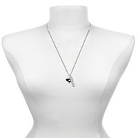 Oduševljenje nakit Silvertone crno -bijelo emajl srce Silvertone vjerujte vjerskoj molitvi nade šarm ogrlica,