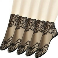 Ženske čarape za gležanj - 5 pari ženskih čarapa s volanima-Ženske čarape za gležanj s mrežicom