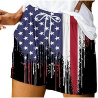 4. srpnja kratke hlače američke zastave za žene pejock žene atletske kratke hlače udobno elastični struk kratke