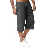 Muške proljetne i ljetne pamučne sportske hlače za jogging, široke casual Capri hlače za odmor na plaži