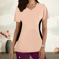 Topovi za piling za žene, modni majica kratkih rukava i majica s kratkim rukavima, široka bluza s printom u ružičastoj