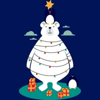 Božić u arktičkim juniorima mornarsko plava grafička grafička majica - Dizajn ljudi M