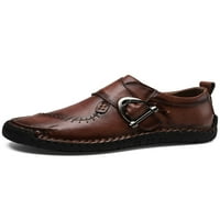 Izbor / muške udobne ravne cipele, svečane kožne cipele Na vezanje, radna Vintage tamno smeđa 10,5