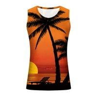 Muške majice bez rukava s palmama, cool Majica Bez rukava s grafičkim printom za odmor na plaži, majica za vježbanje