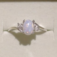 Prsten sjaj faa Opal umetnut rhinestones Bakar moderan prsten za djevojke za vjenčanje Bakar bijeli