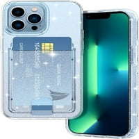 PetoCase za iPhone Pro Wallet fuse, utor za držač kartice Ultra Bling tanki čist fleksibilni TPU gel guma mekana