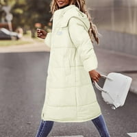 CaicJ kaputi za žene žene casual solid kaput dolje pamučna jakna s kapuljačom prsluk s patentnim zatvaračem džep