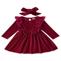 Xkwyshop dojenčad Djevojčice jeseni zimska baršunasta odjeća odjeća odjeća ruffle princeza zabava tutu buwknot