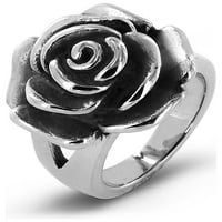 Yskkt cvjetajući ruža od nehrđajućeg čelika koktel prsten