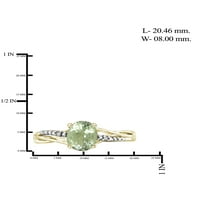 Nakit klub prsten od zelenog ametista nakit od kamena rođenja - 1. Prsten od zelenog ametista s pozlatom od 14