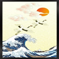 Zidni poster prvi izlazak sunca u Japanu, 14.725 22.375 uokviren