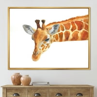 DesignArt 'Izbliza portret seoske kuće Giraffe ix uokvirena platna zidna umjetnička tiska