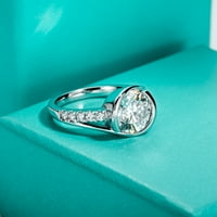 Zaručnički prstenovi od moissanita u boji u boji od srebra za žene