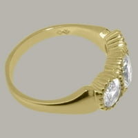 14-karatni prsten od žutog zlata britanske proizvodnje sa sintetičkim kubičnim cirkonijem ženski prsten za obljetnicu