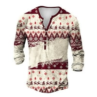 Božićna muška modna majica s dugim rukavima s grafičkim printom proljeće / jesen pulover s dugim rukavima s printom