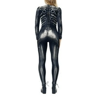 Žene Halloween Onesies Skeleton Robot 3D tiskarski bodysuit patentni zatvarač leđa kostim cijelog tijela tijela