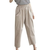Veleprodaja jesenskih ženskih hlača u donjem rublju, ženske jednobojne hlače, široki Capri s dvostrukim džepom